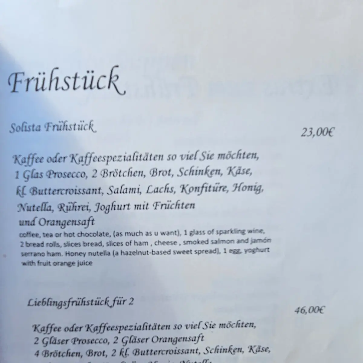 Speisekarte photo 2