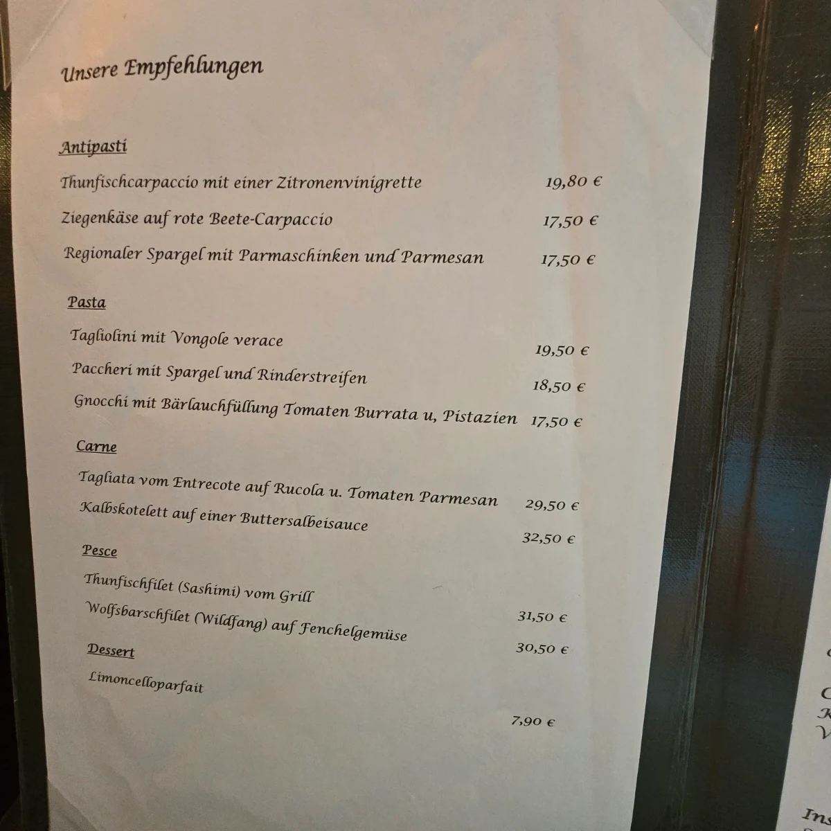 Speisekarte photo 2