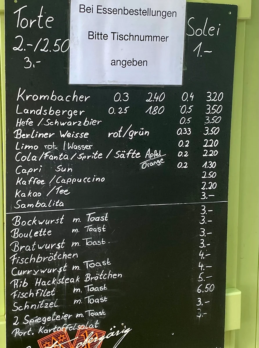 Speisekarte, Gaststätte Reimann