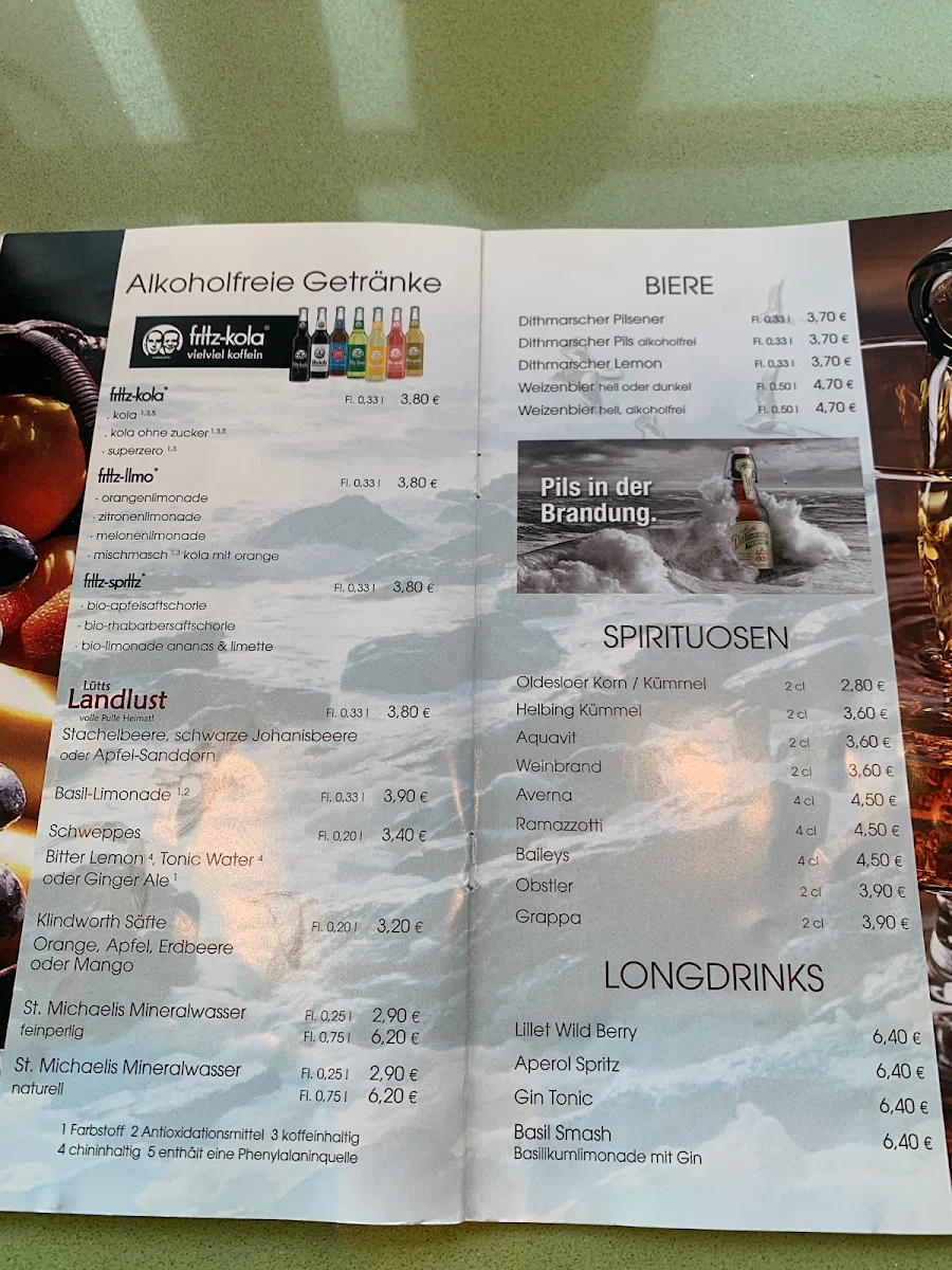 Speisekarte, Café Bohne