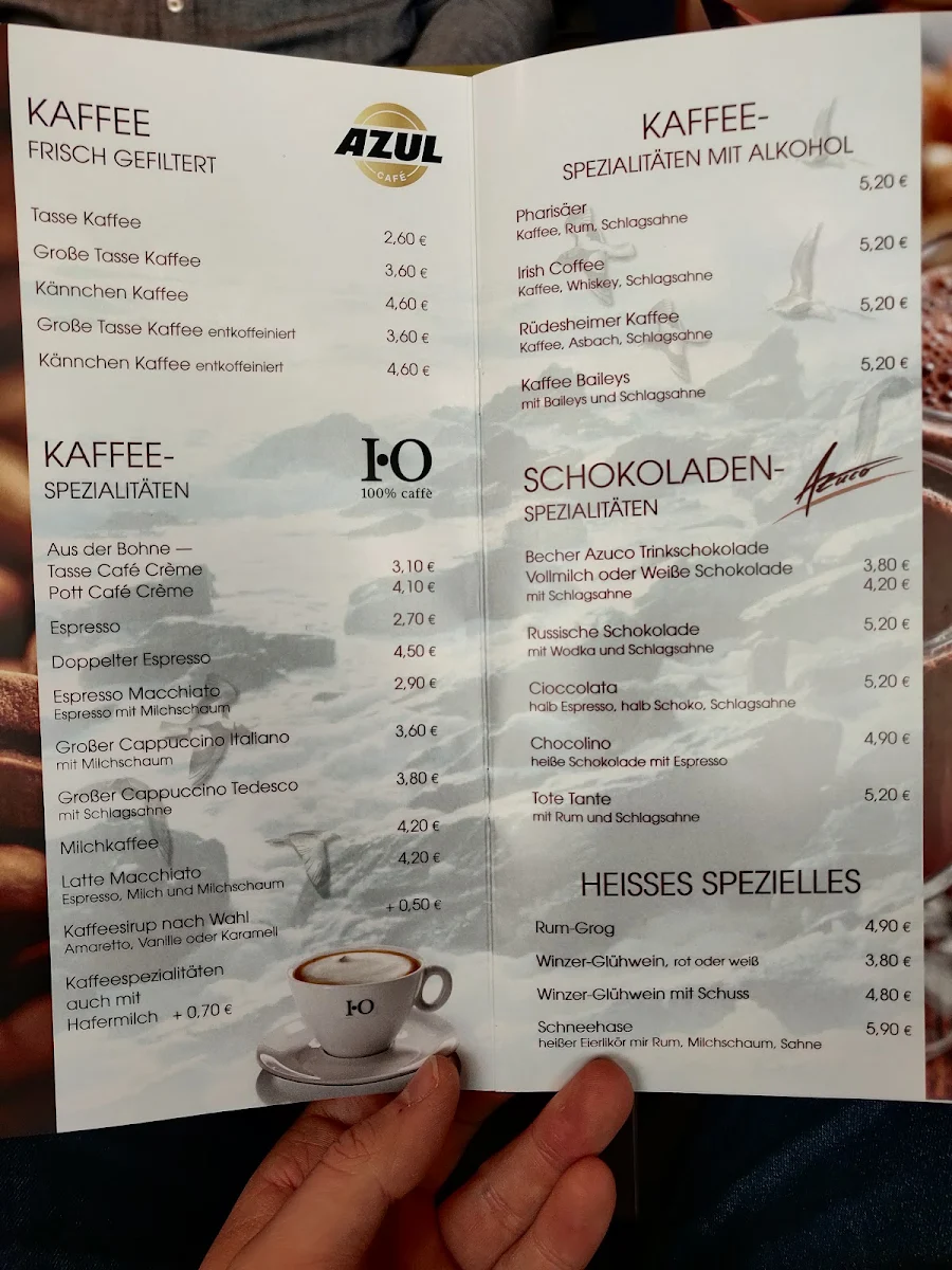 Speisekarte, Café Bohne