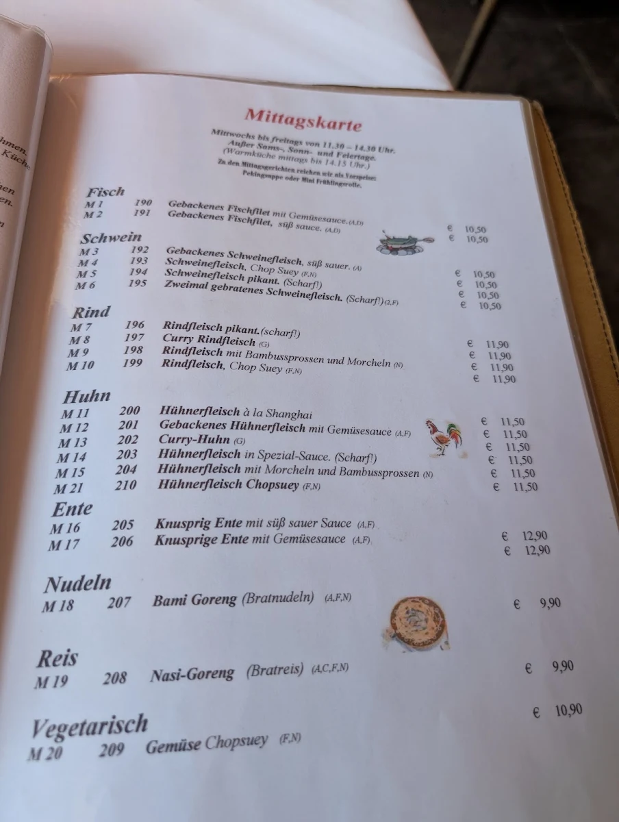 Speisekarte, Sinh Phu