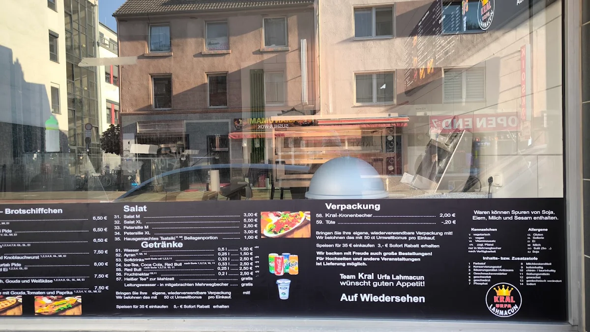 Speisekarte, kral URFA LAHMACUN pide - Ehrenfeld