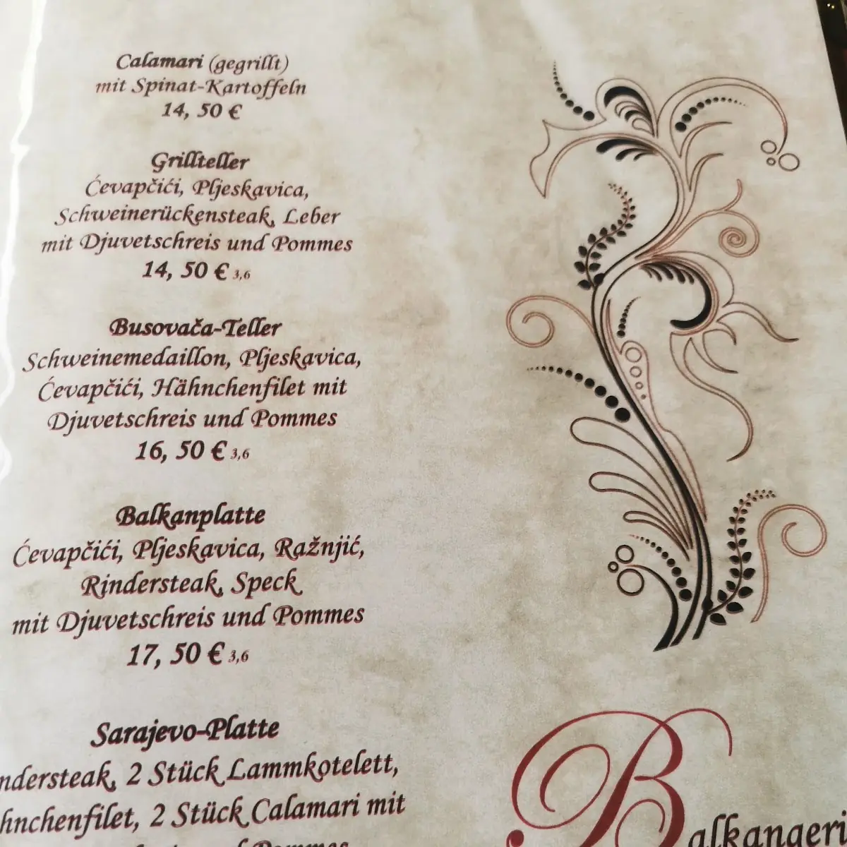 Speisekarte, Restaurant Grund