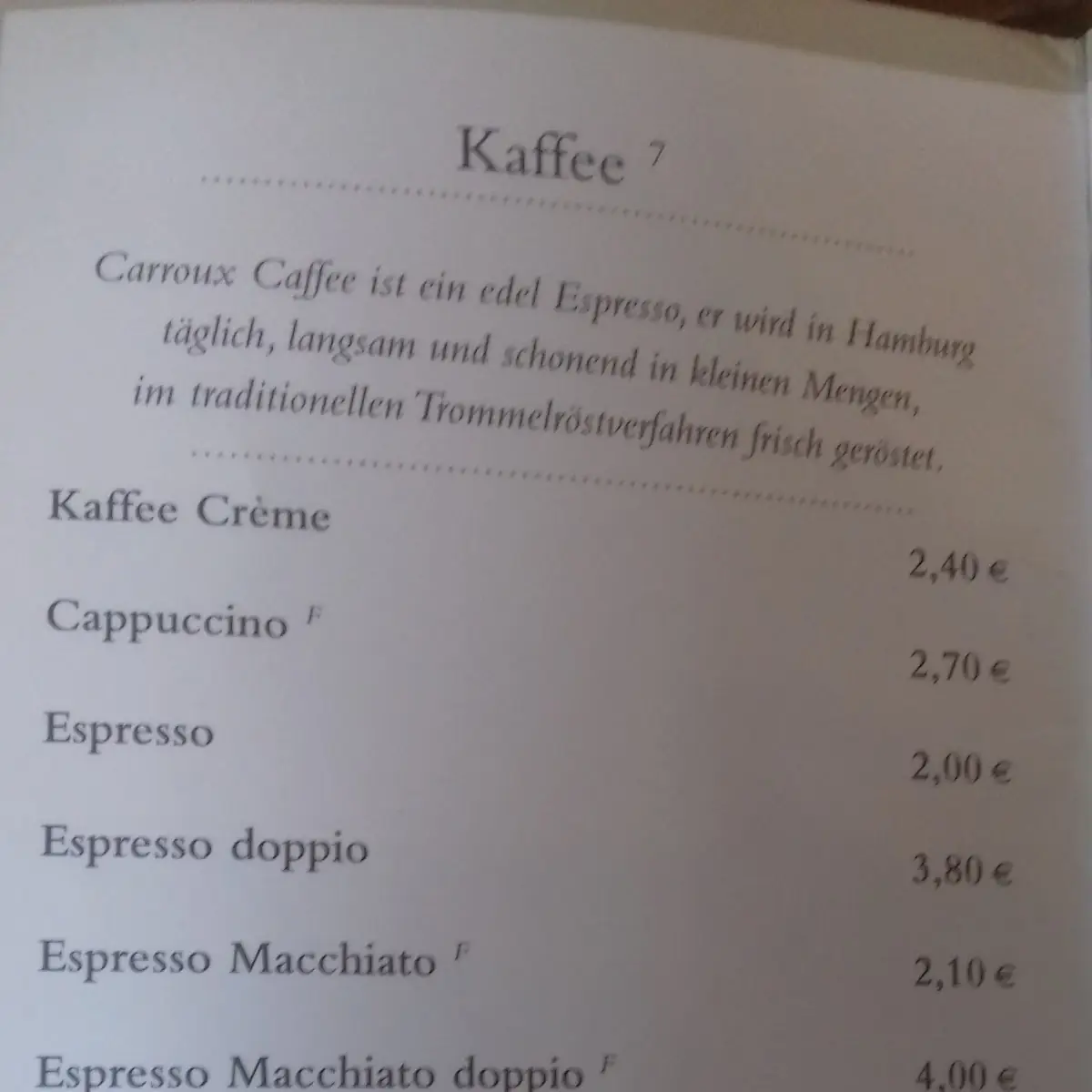 Speisekarte photo 2