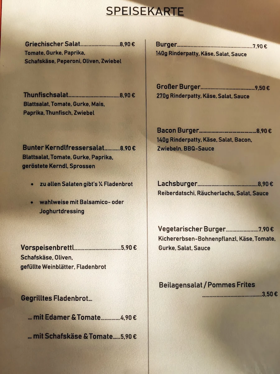Speisekarte, Blues Punkt