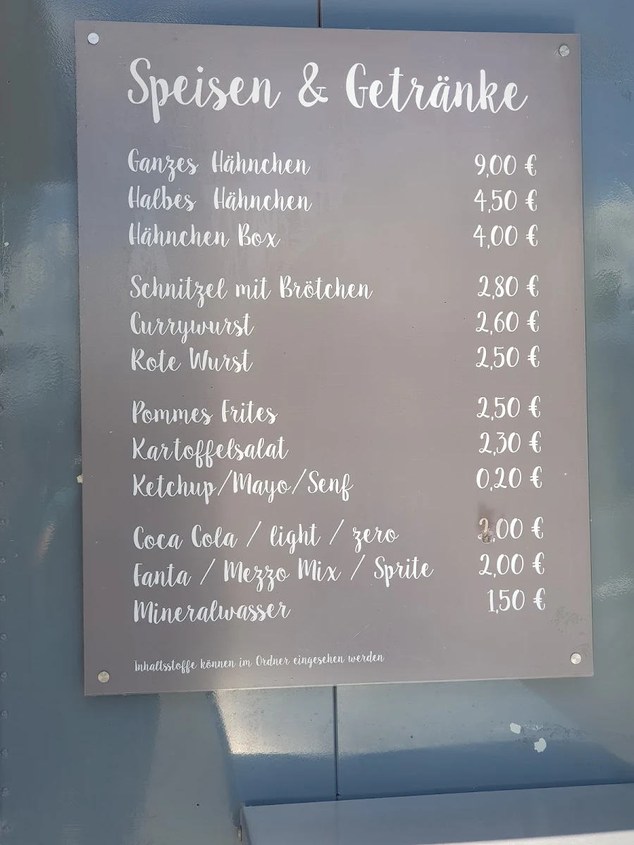 Speisekarte, Grillhähnchen