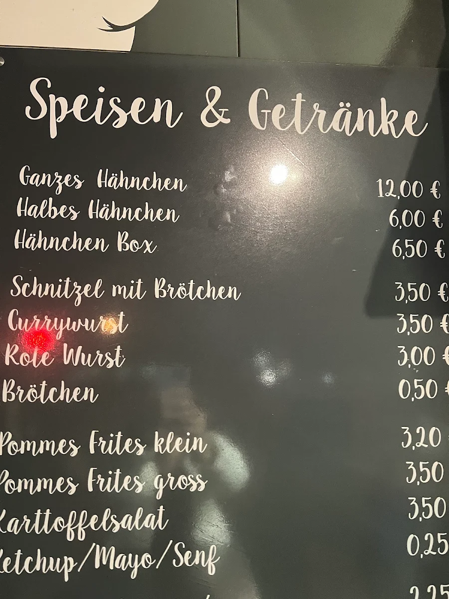 Speisekarte, Grillhähnchen
