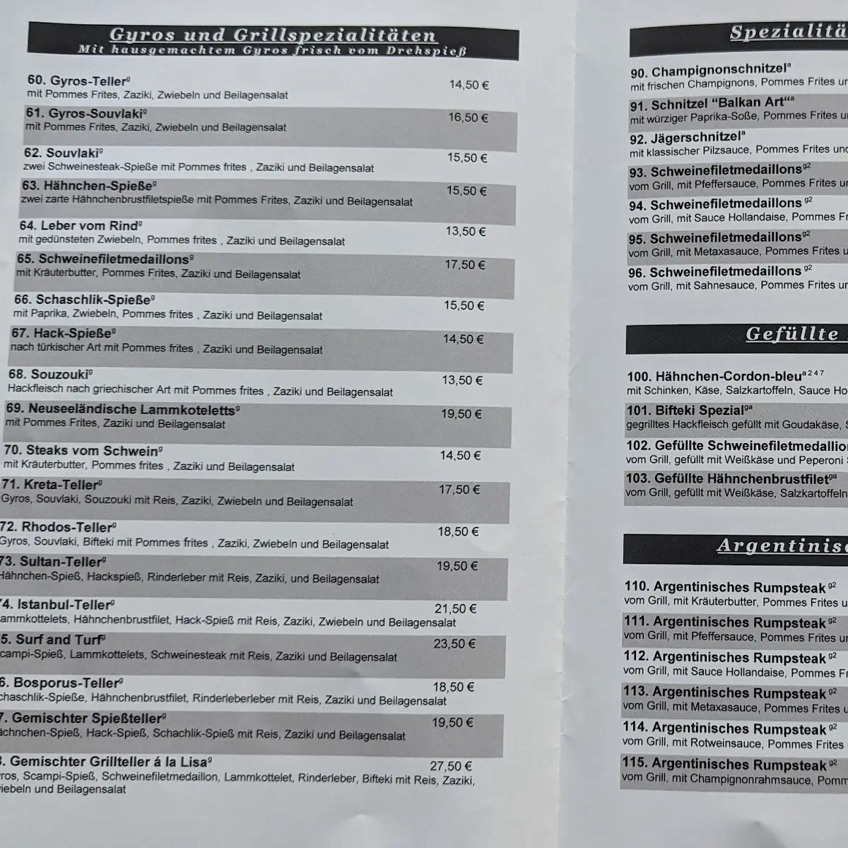 Speisekarte photo 2