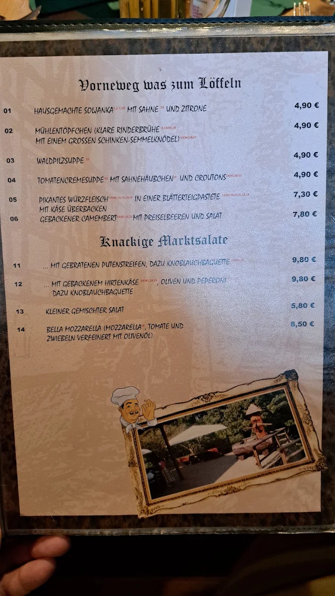 Speisekarte, Zur Wassermühle Krosigk