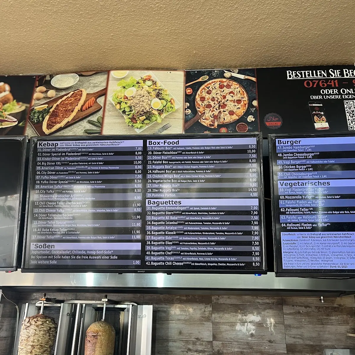 Speisekarte, Ali Baba Pizza und Kebab Haus Emmendingen (neuer Inhaber)