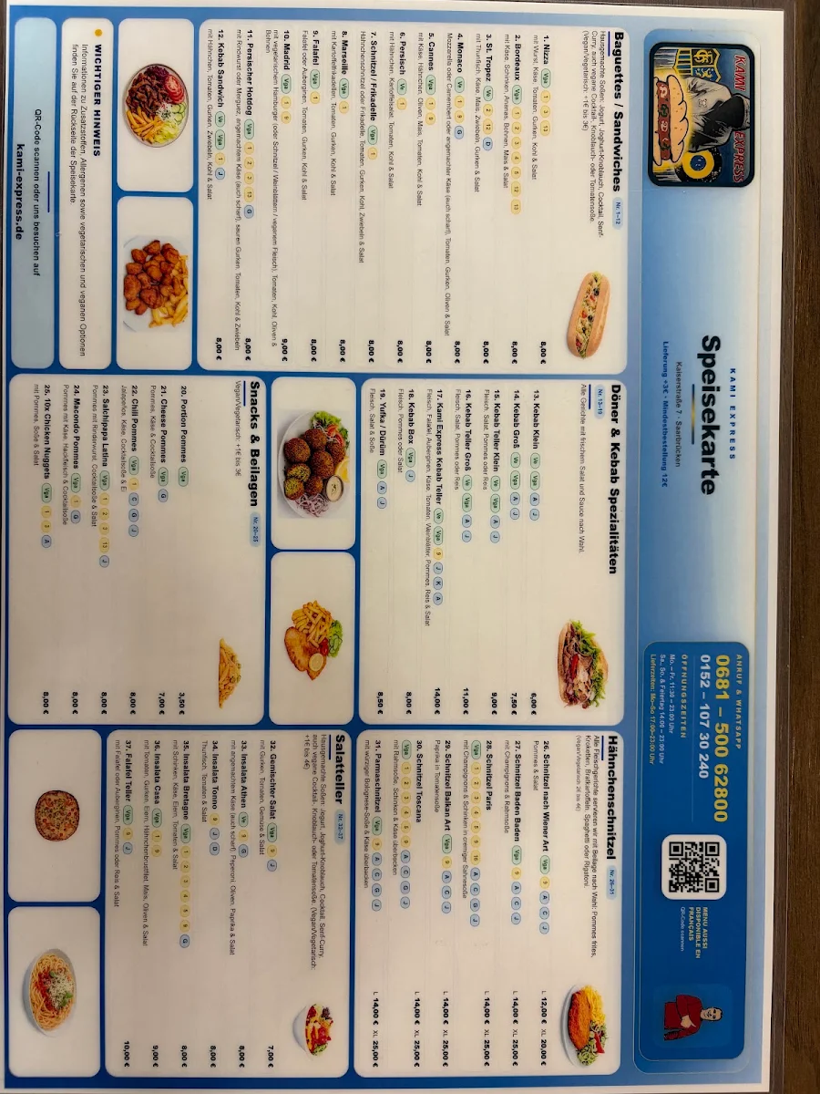 Speisekarte, Kami Express