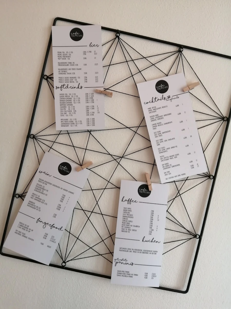 Speisekarte, Cafe Marie