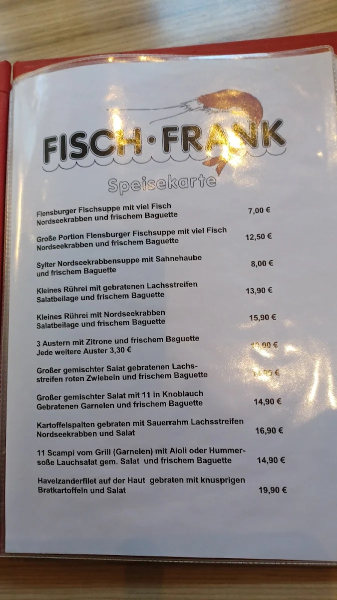 Speisekarte, Fisch Frank