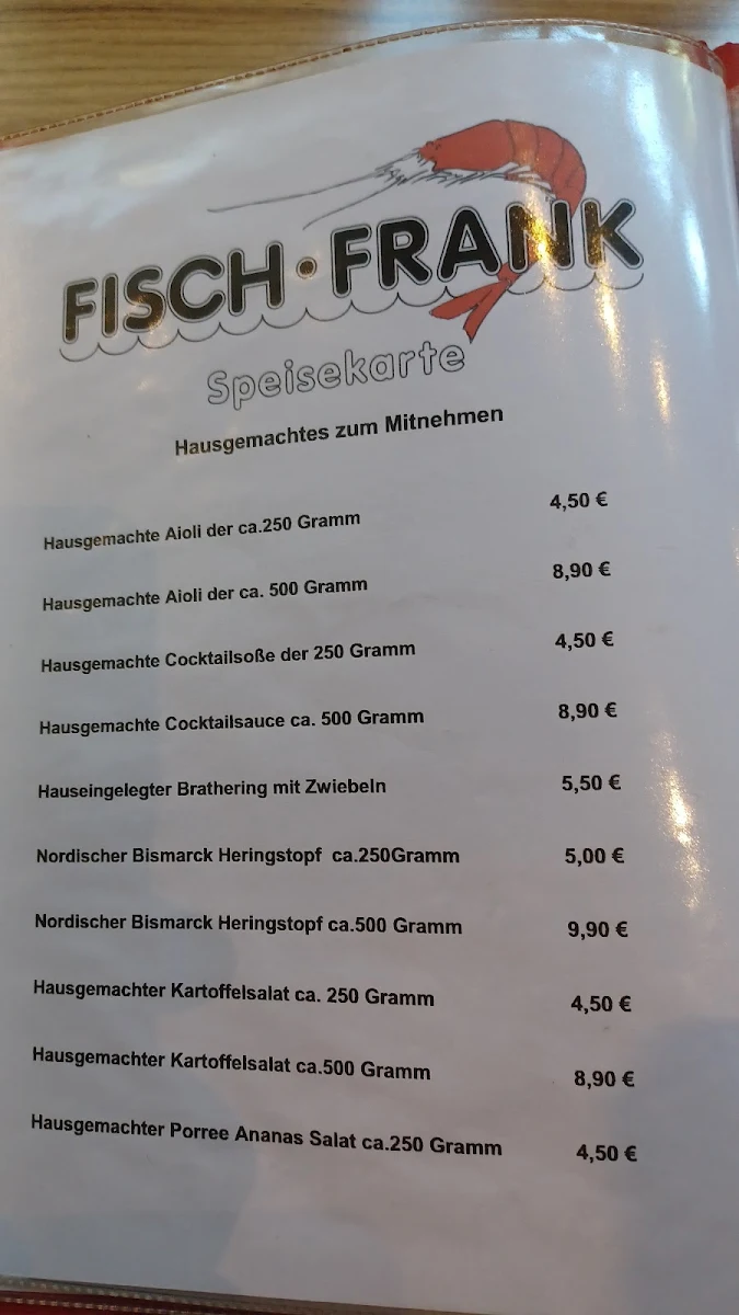 Speisekarte, Fisch Frank