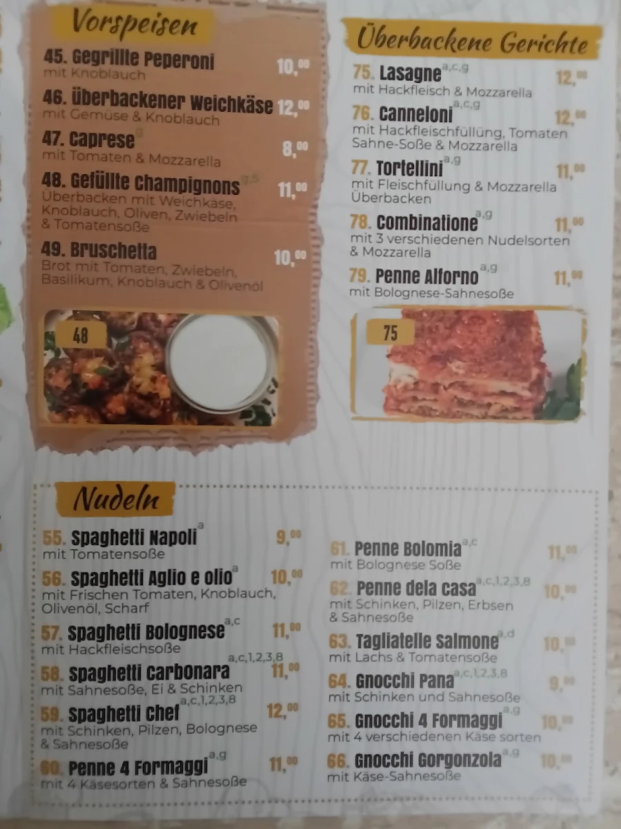 Speisekarte, Ristorante Pizzeria Romana albersweiler