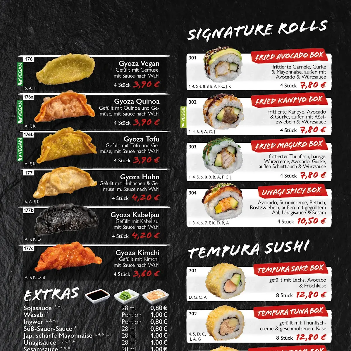 Speisekarte, Sushi Palace Maichingen