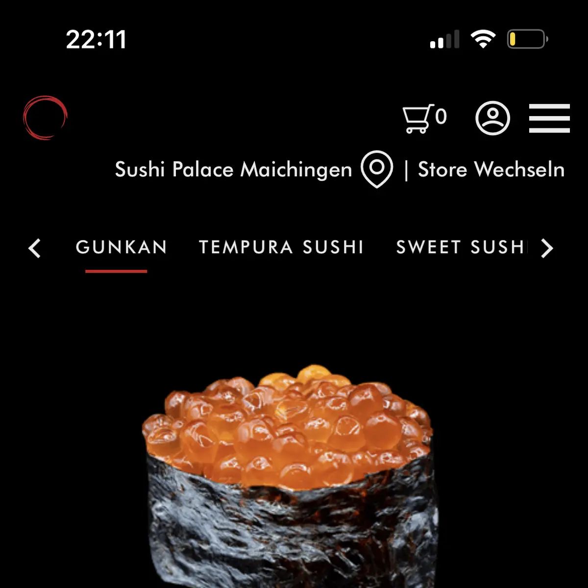 Speisekarte, Sushi Palace Maichingen