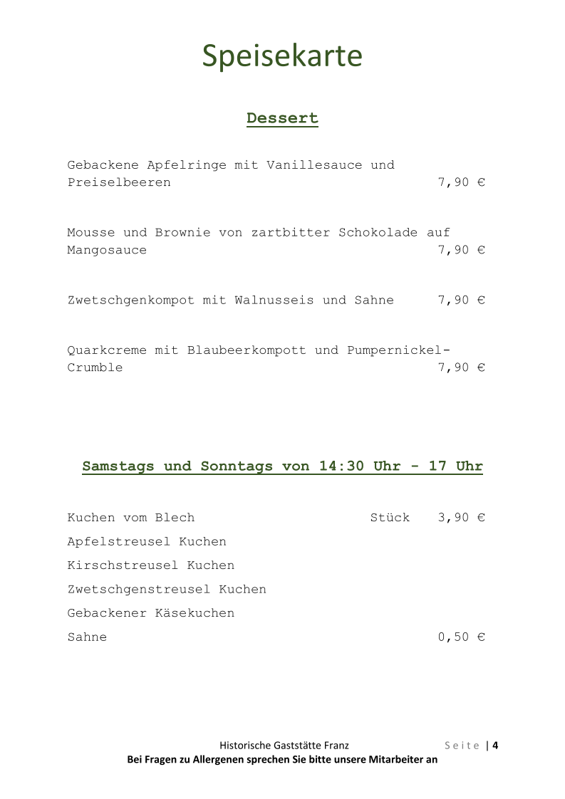 Speisekarte photo 3