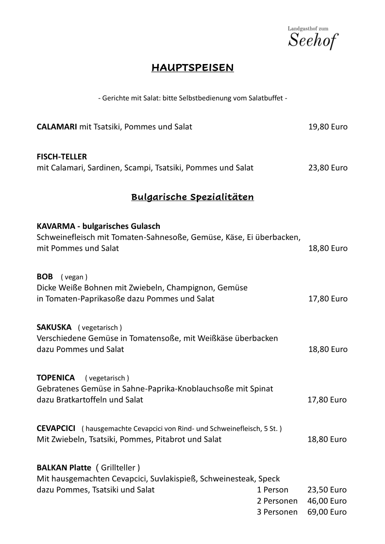 Speisekarte photo 1