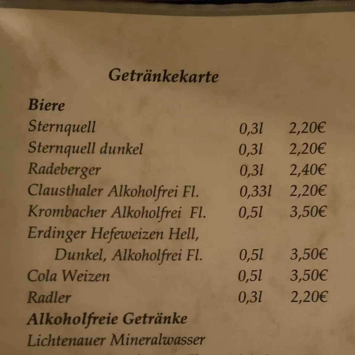 Speisekarte photo 2