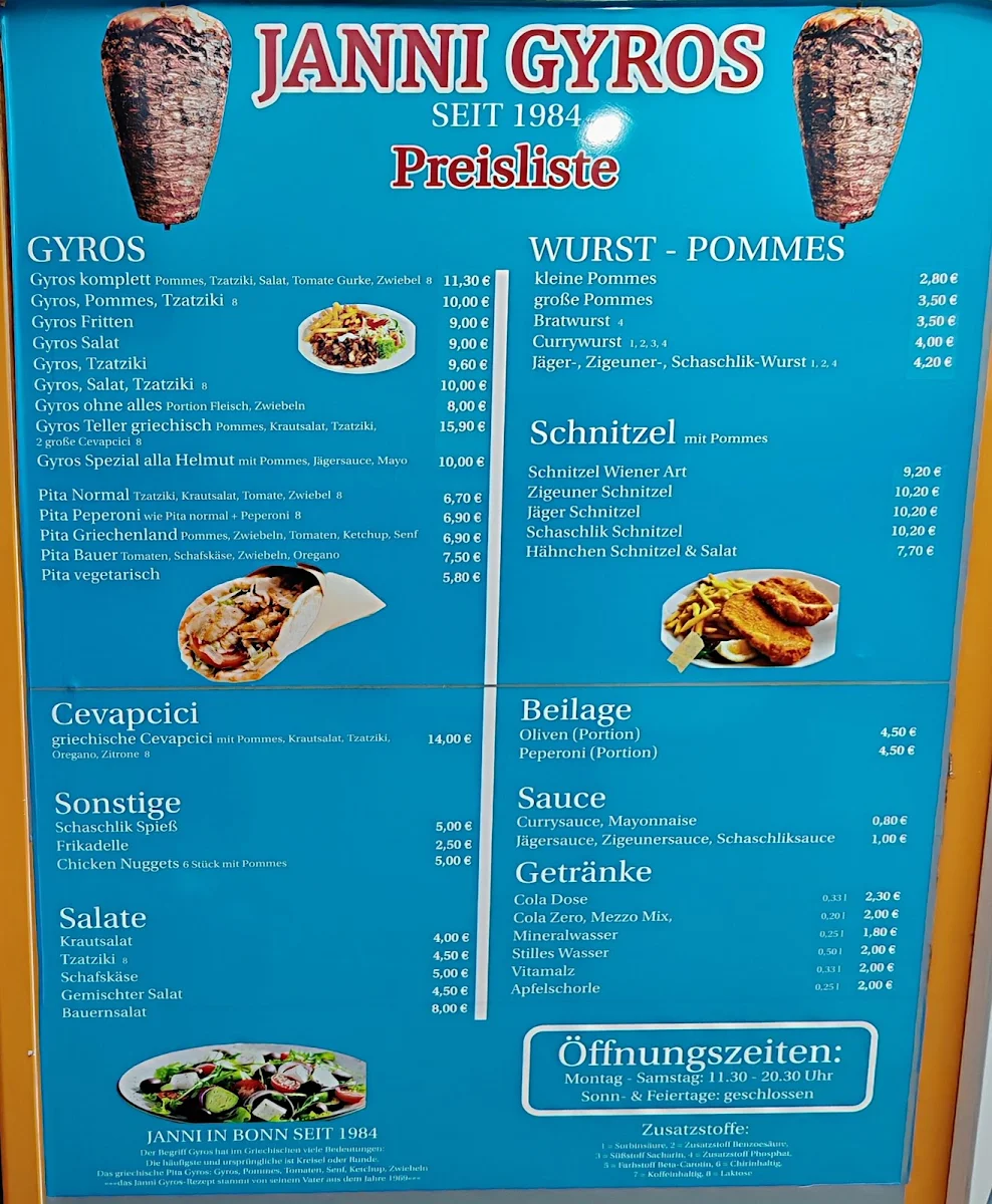 Speisekarte, Jannis Gyros