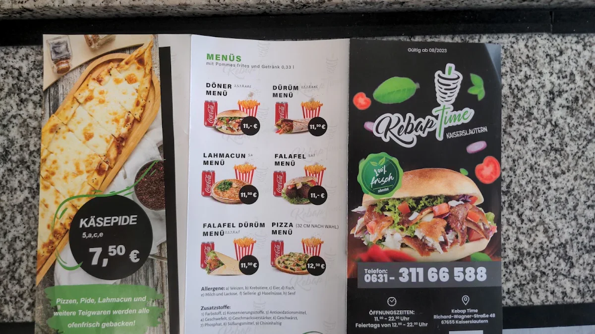 Speisekarte, Kebap Time