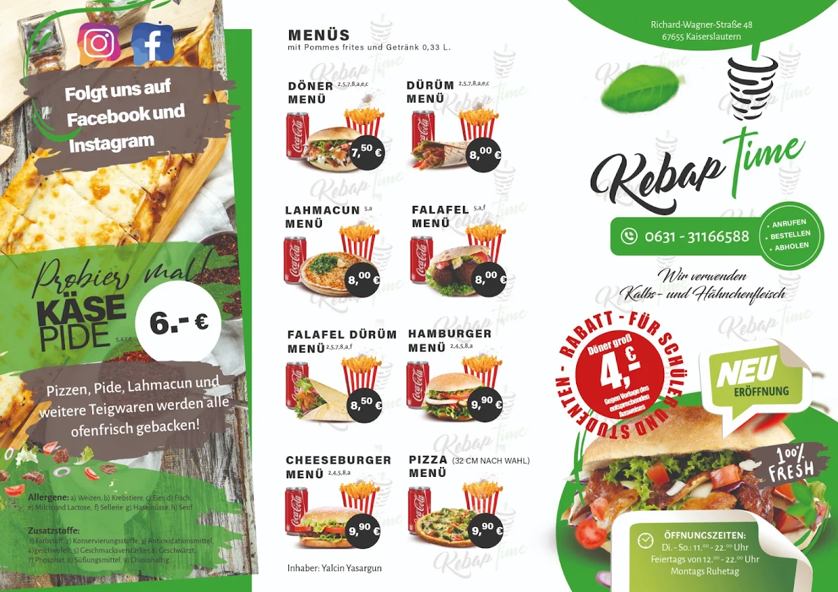 Speisekarte, Kebap Time