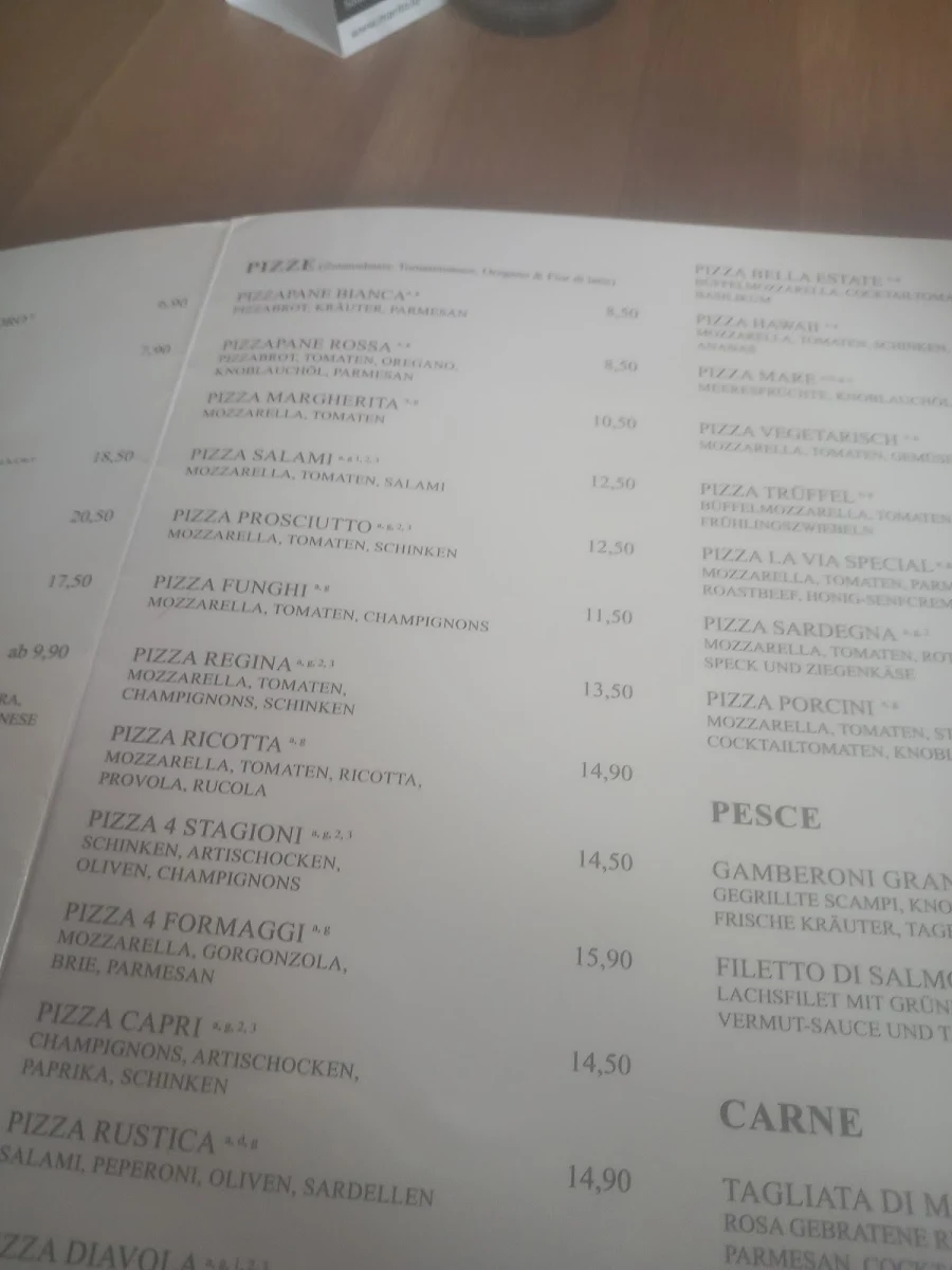 Speisekarte, Ristorante La Via | Pizzeria Pasing