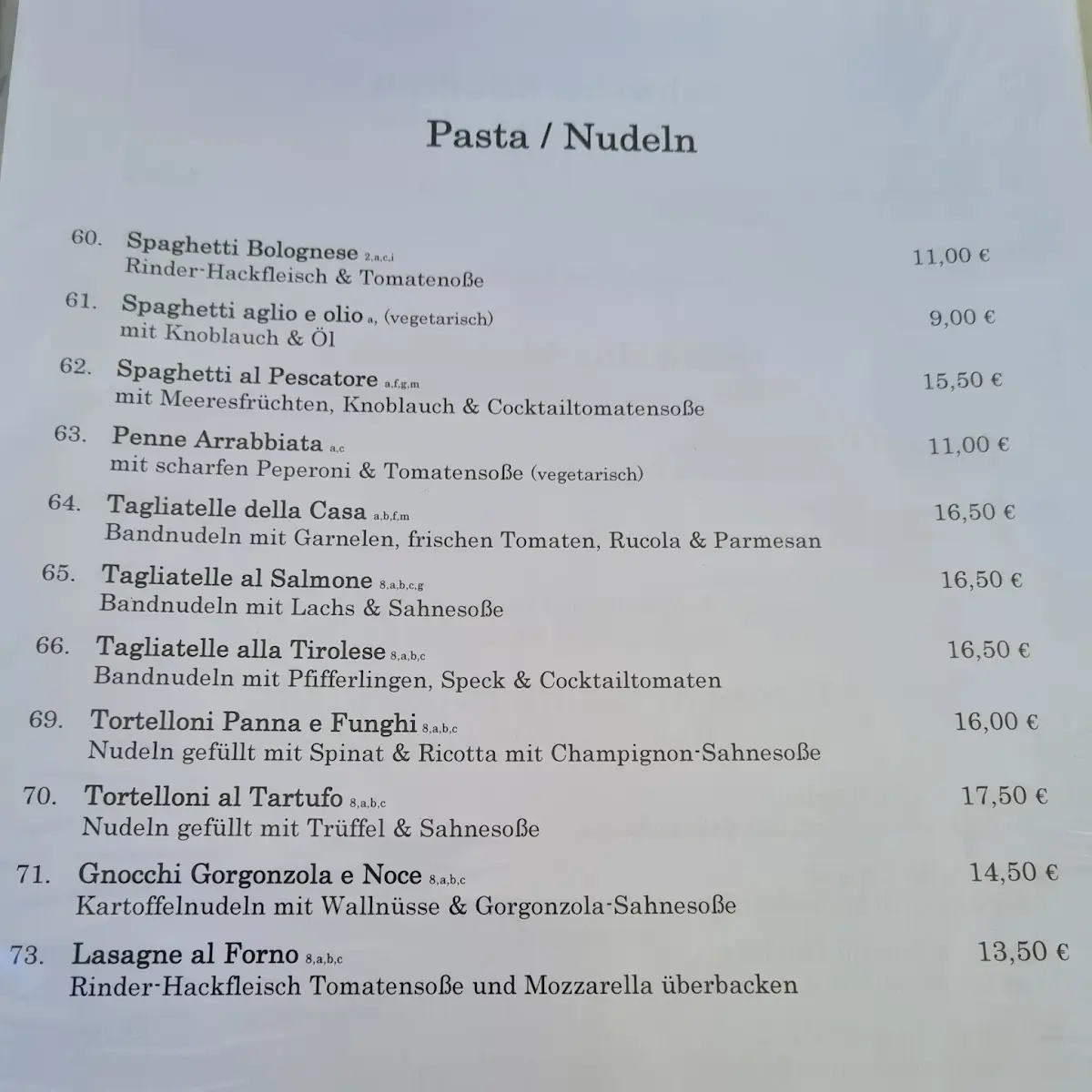 Speisekarte photo 2