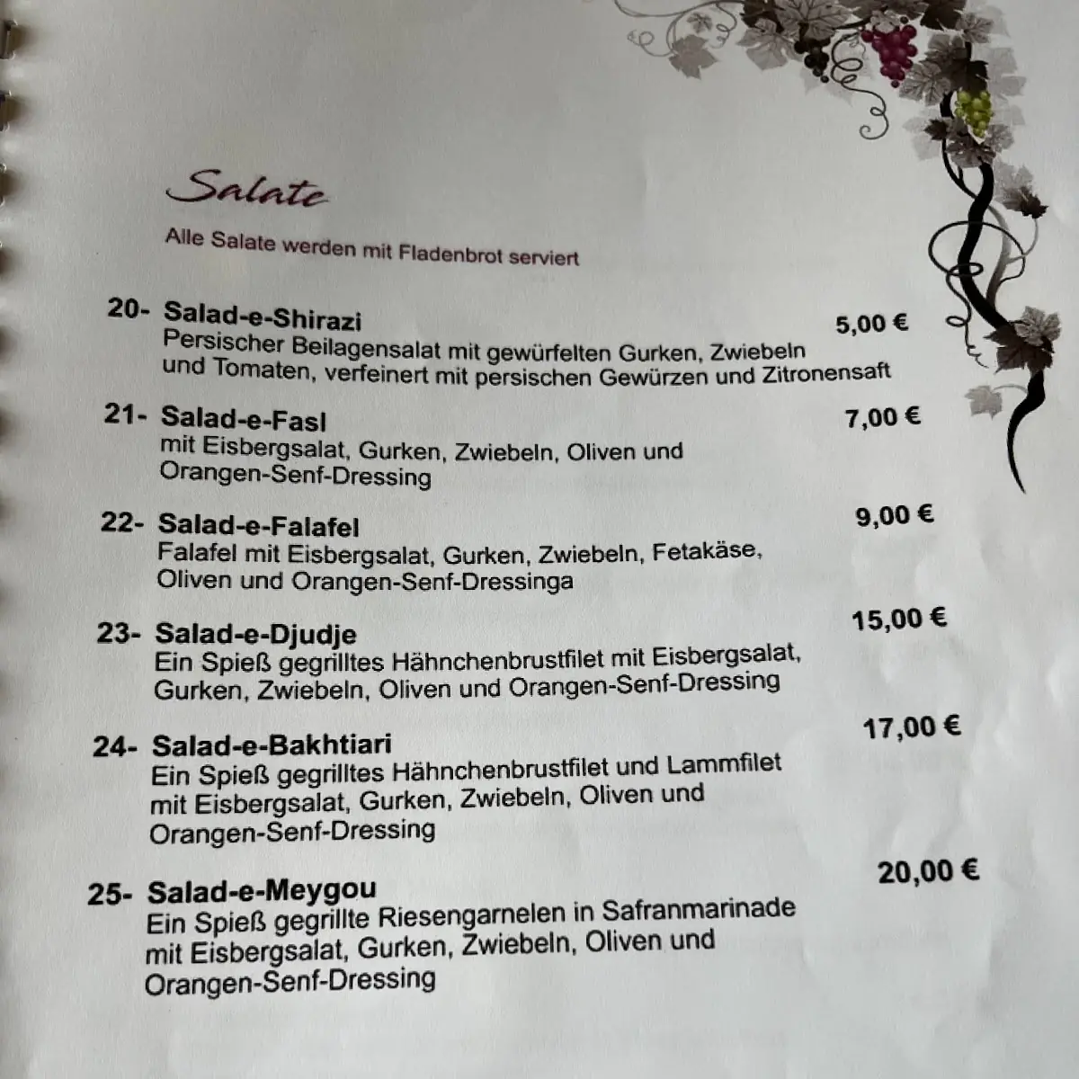Speisekarte photo 2