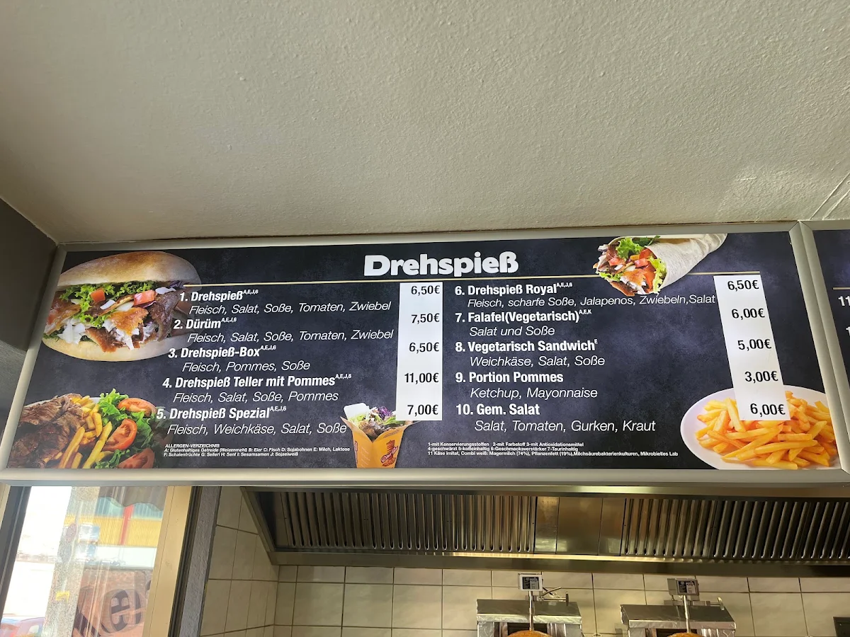 Speisekarte, Rayan Imbiss