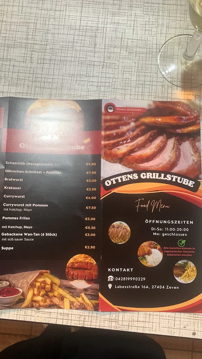 Speisekarte, Ottens Grillstube