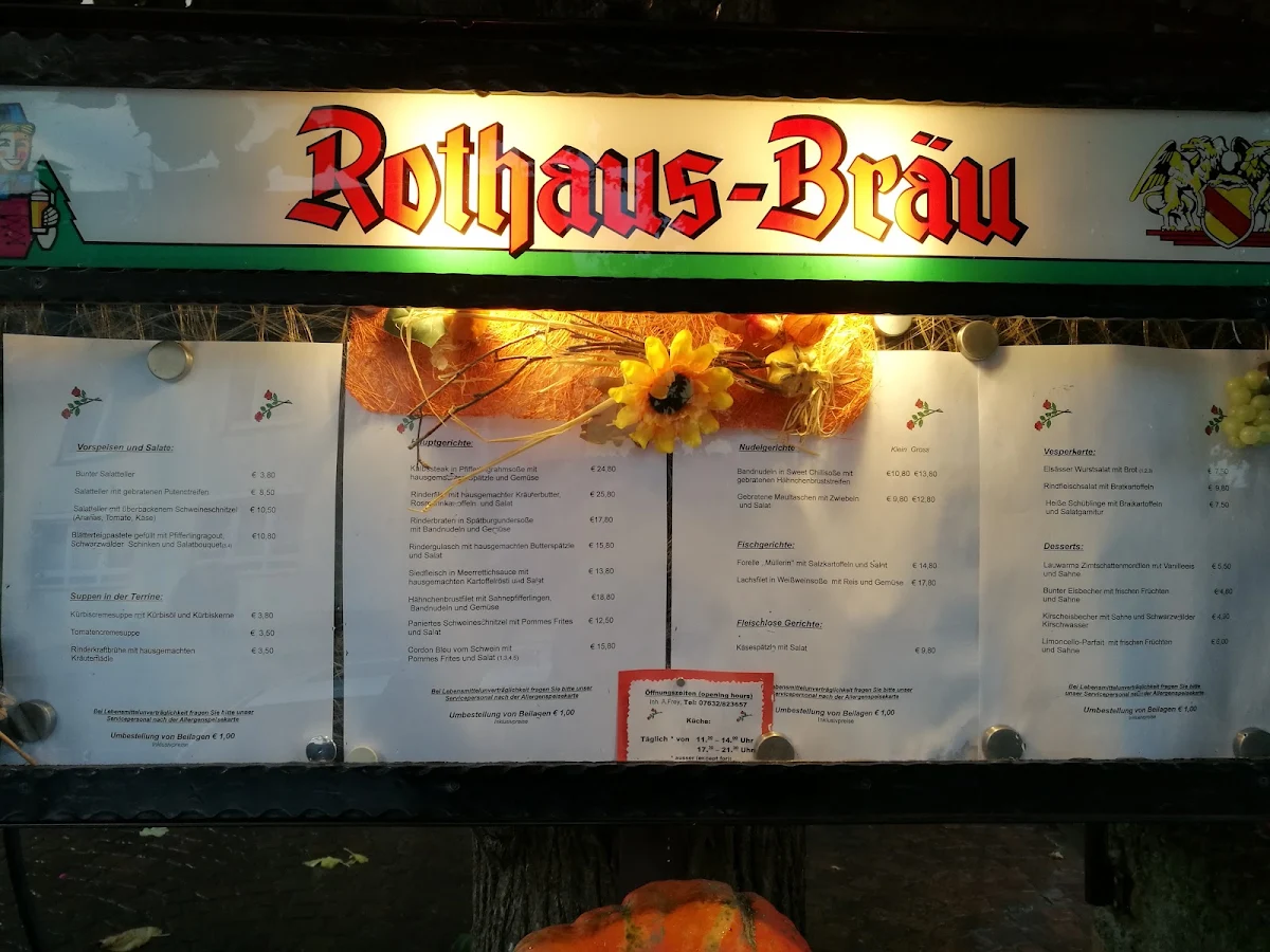 Speisekarte, Gasthaus Blume