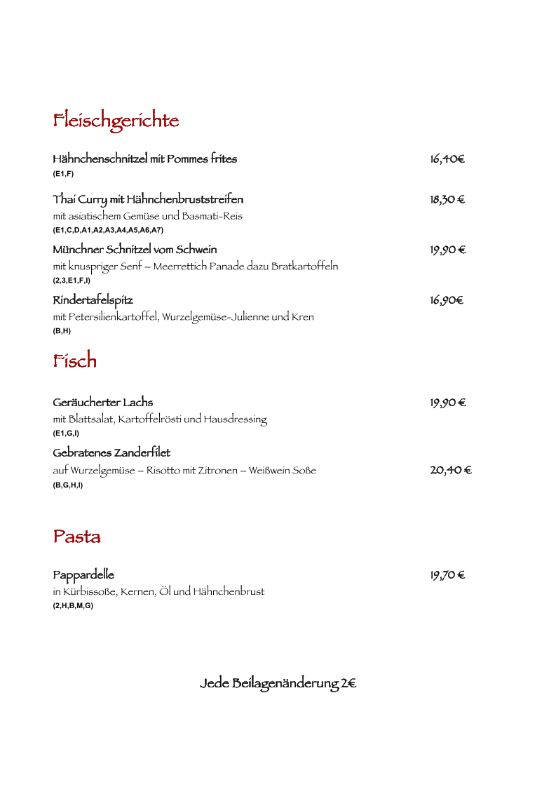 Speisekarte photo 1