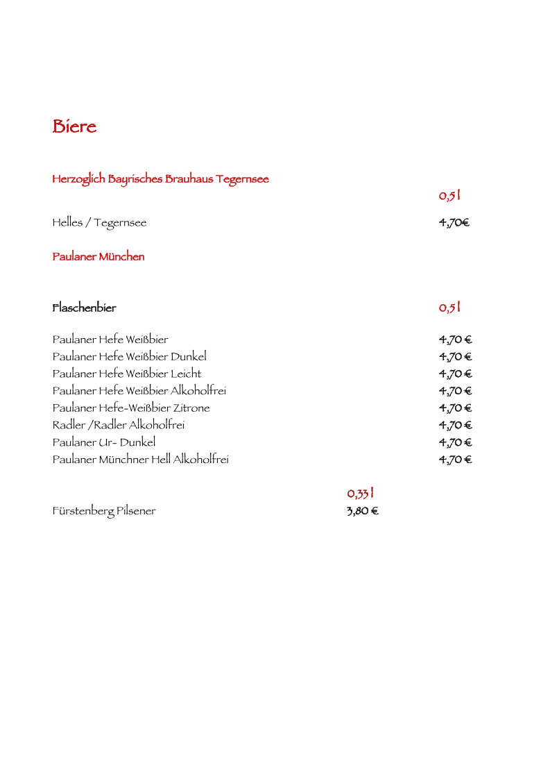 Speisekarte photo 5