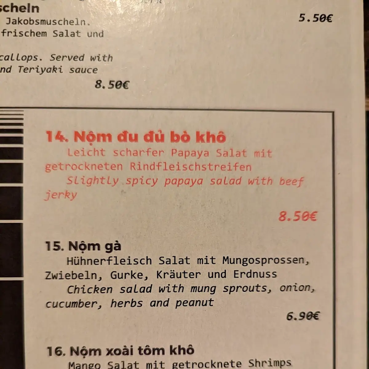 Speisekarte photo 2