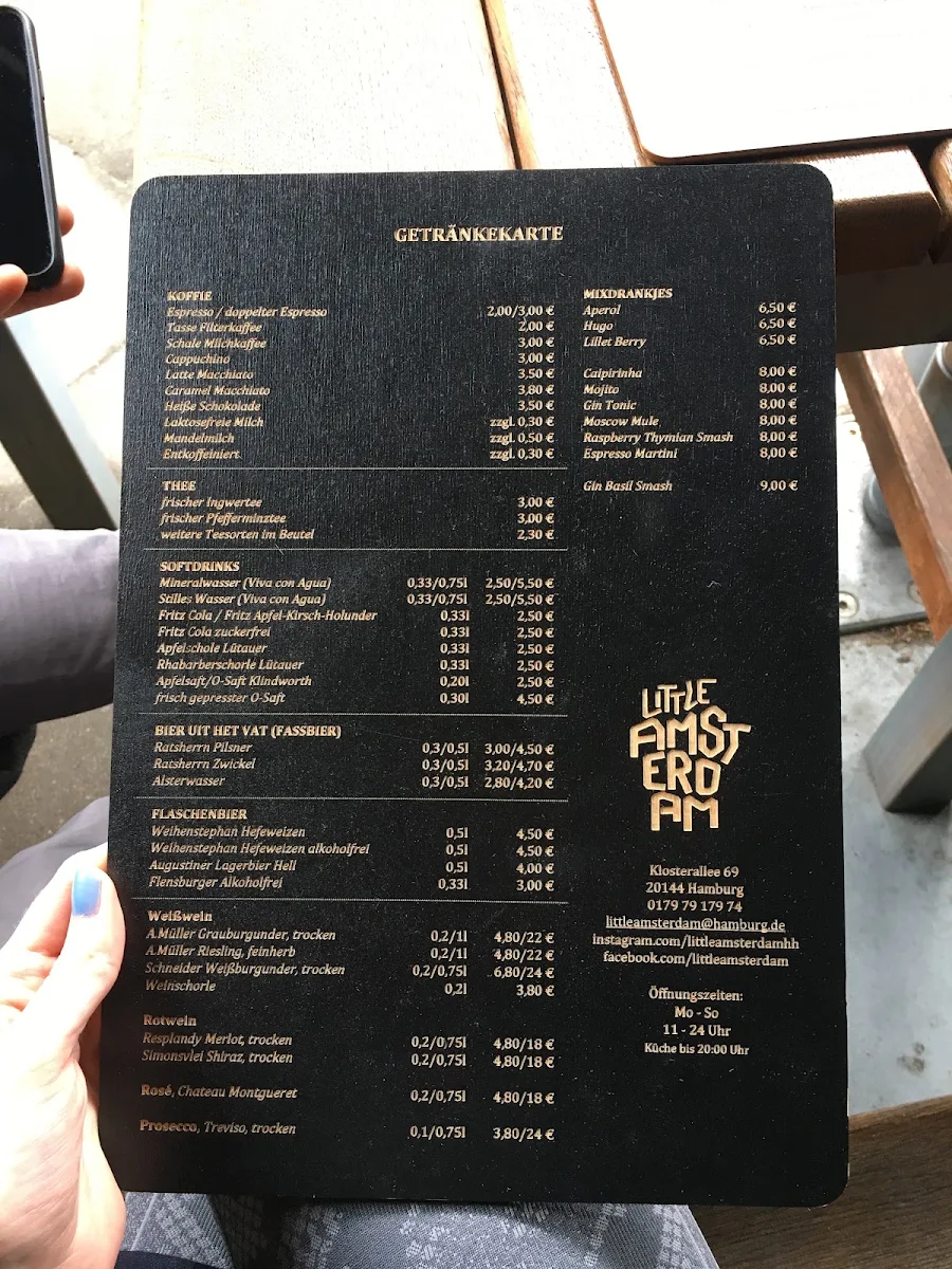 Speisekarte, Little Amsterdam