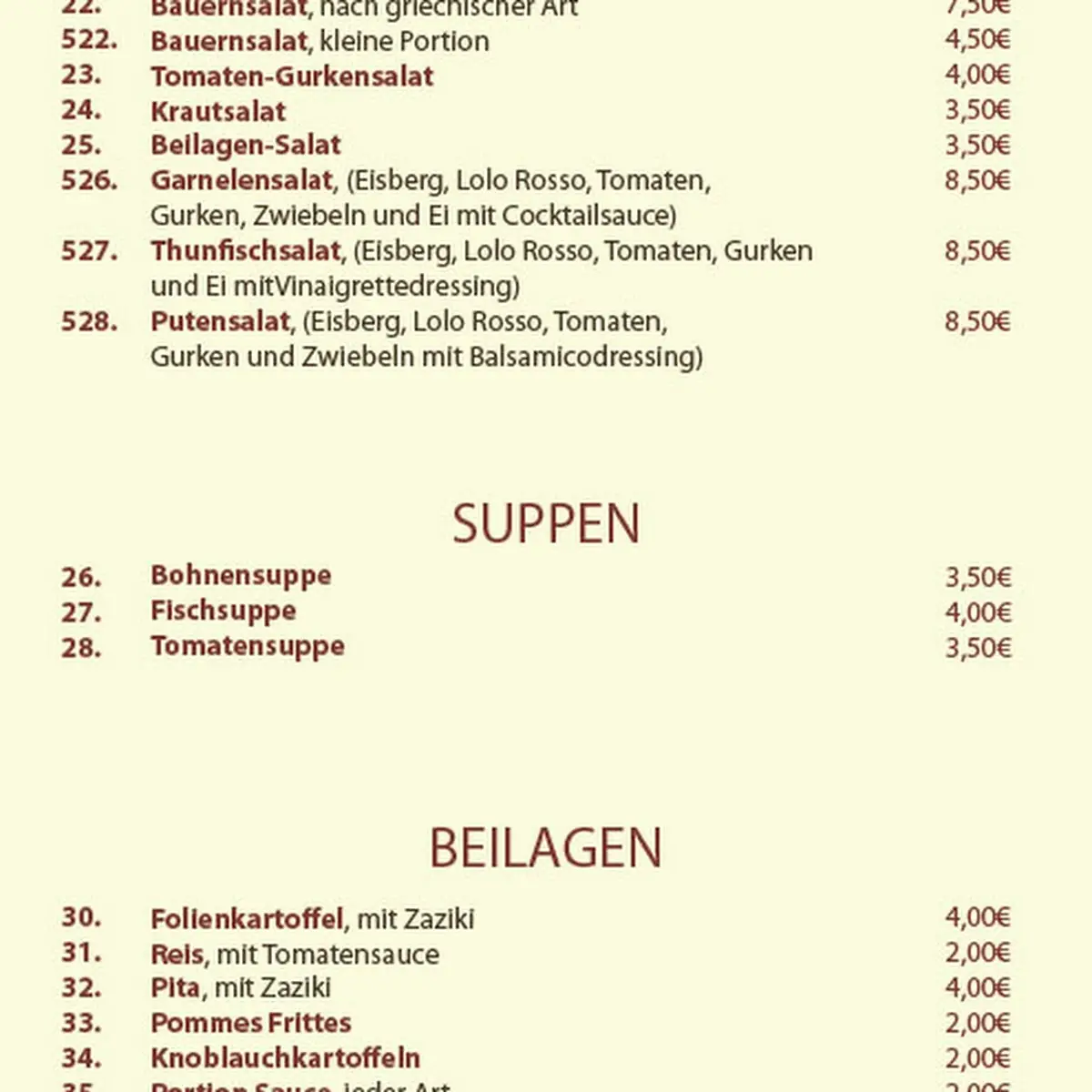 Speisekarte photo 8