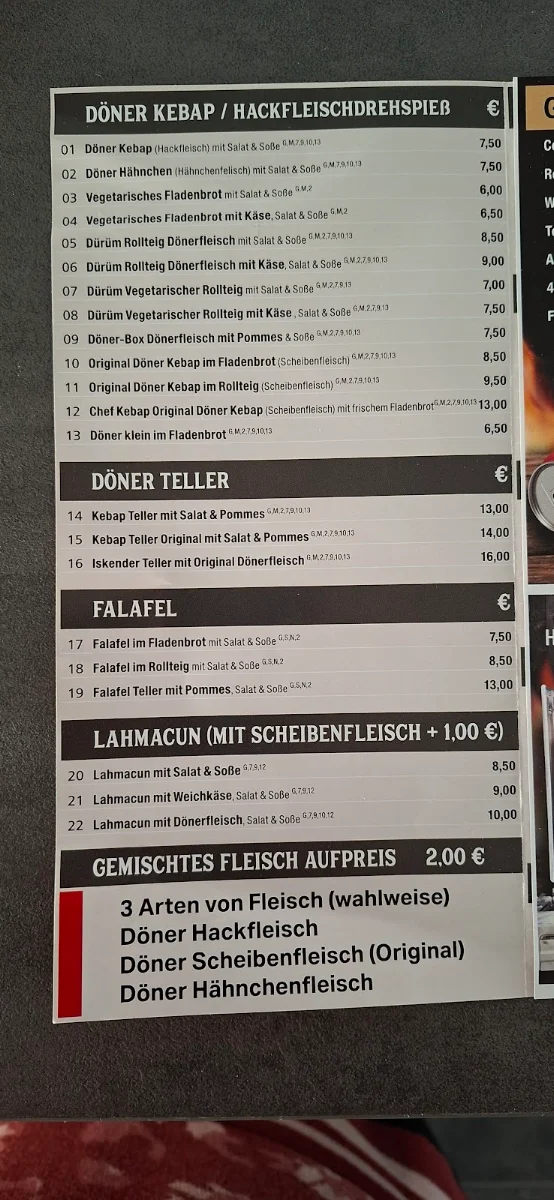 Speisekarte photo 2