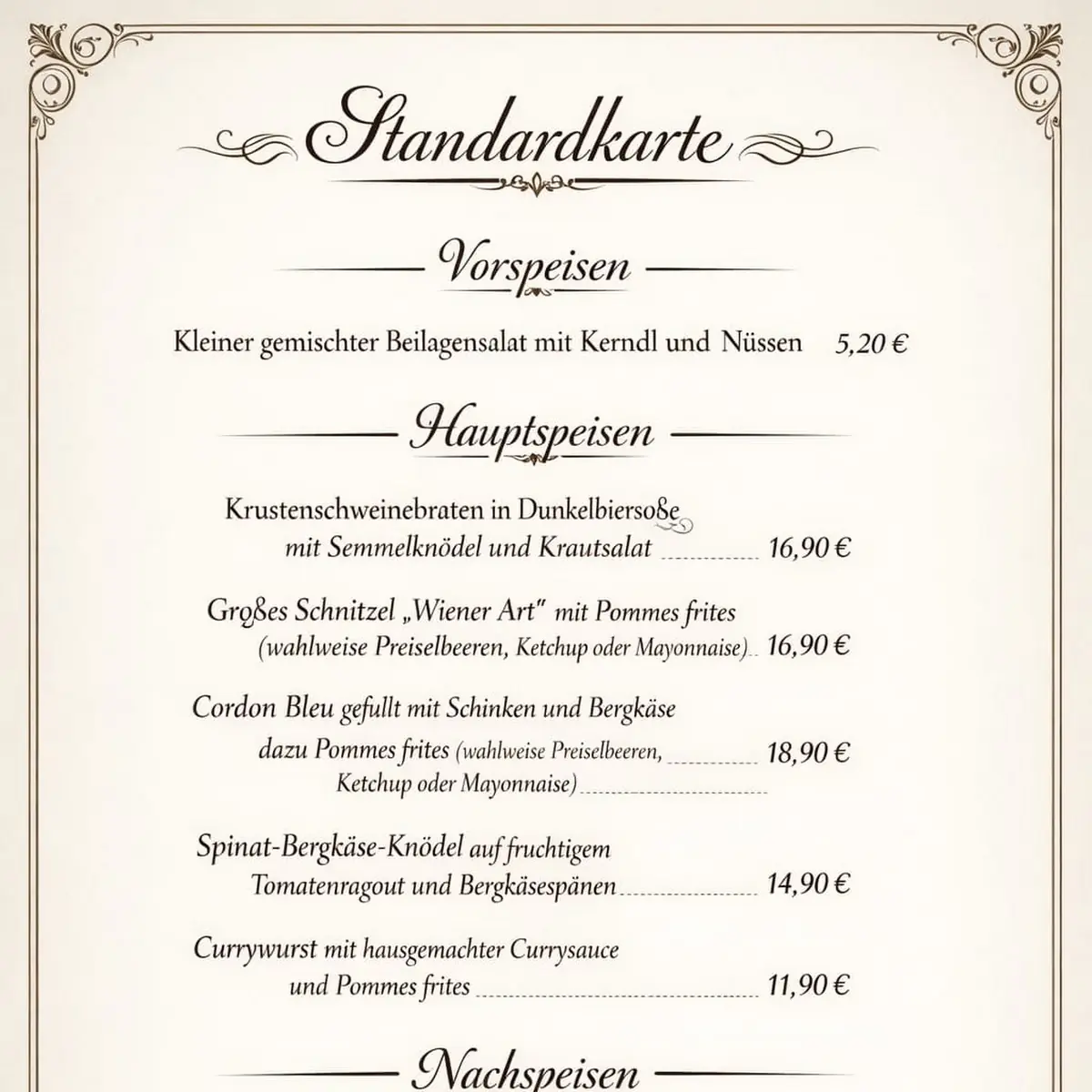 Speisekarte photo 1