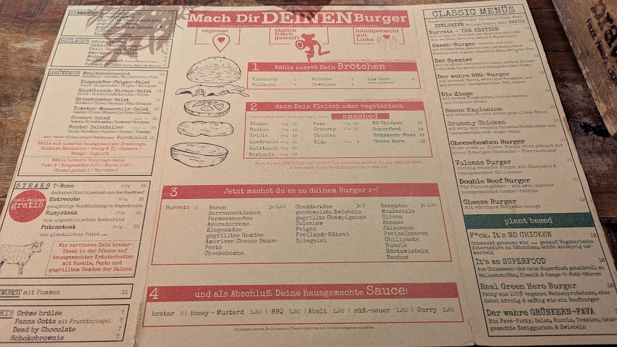Speisekarte, bratar Burger Grill Bar | Karlsruhe (ECE)