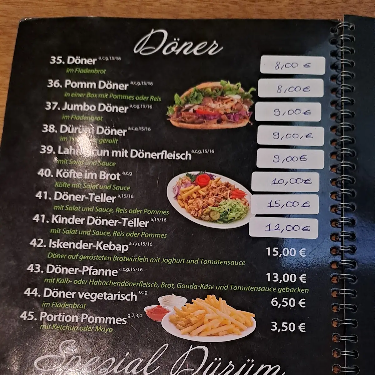 Speisekarte, KÖZ GRİLL HOUSE