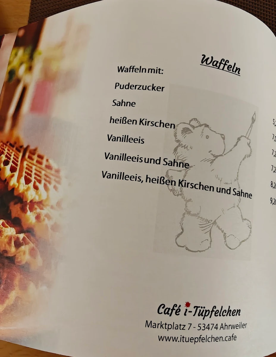 Speisekarte, Café i-Tüpfelchen