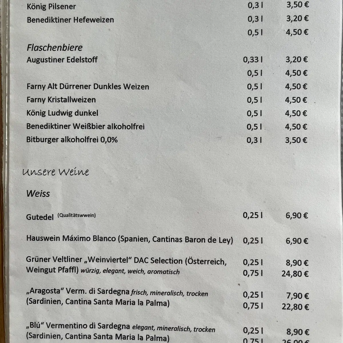 Speisekarte photo 2