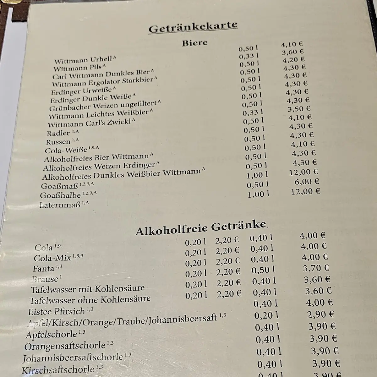 Speisekarte photo 1