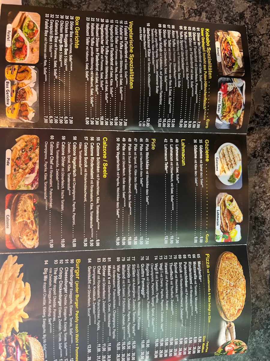 Speisekarte, Masal's KEBABO HOUSE Rastatt