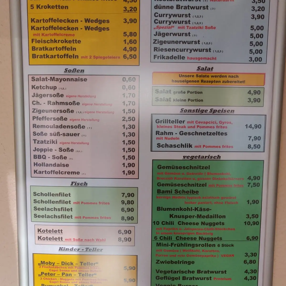 Speisekarte, Schlemmer - Grill