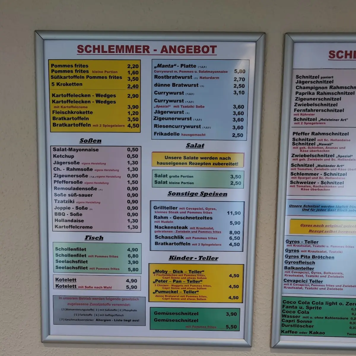 Speisekarte, Schlemmer - Grill