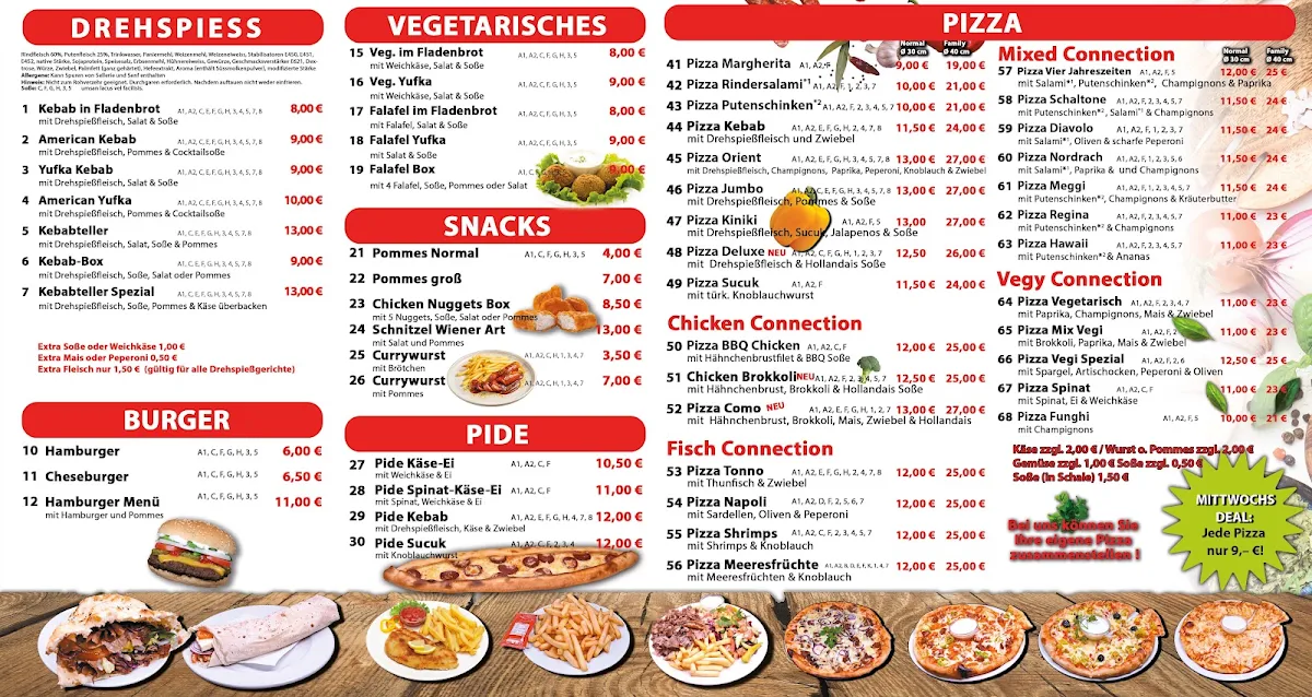 Speisekarte, Pizza Nordrach